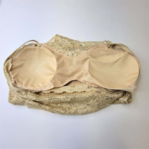 Cream Beige Lace Long Camisole Lace Tank Top Stretchy Camisole - Size L- NEW - Picture 5 of 12